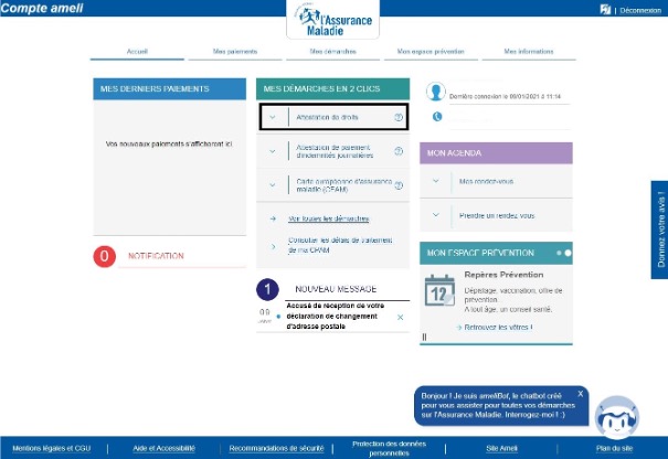 Votre attestation de droits